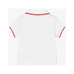 Moschino Baby Tops*- Baby Boy Polo Tee With Basketball Bear Logo, White