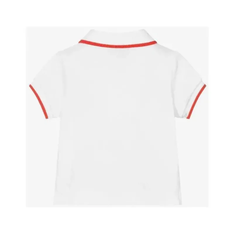 Moschino Baby Tops*- Baby Boy Polo Tee With Basketball Bear Logo, White
