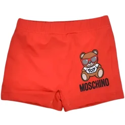 Moschino Baby Swimming Clothes*- Baby Boy Swimshorts With Bear In Sunglasses, Red