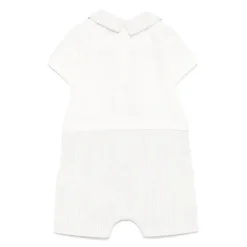 Moschino Baby One-Pieces*Baby - Boy Short Sleeve Romper With Stripes And Bear Print Beige