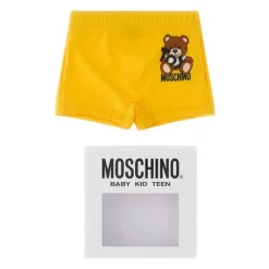 Moschino Baby Swimming Clothes*Baby - Boy Swim Shorts With Toy Bear Print In Gift Box Yellow