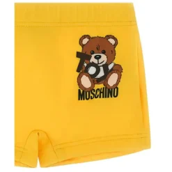 Moschino Baby Swimming Clothes*Baby - Boy Swim Shorts With Toy Bear Print In Gift Box Yellow