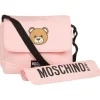 Moschino Diaper Backpacks*Baby - Diaper Bag With Changing Mt Bear Logo Print, Pink