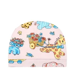 Moschino Baby Sets*Baby - Girl All-Over Printed Footie & Hat Gift Set, Pink