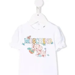 Moschino Baby Tops*Baby - Girl Puffy T-Shirt With Elephant, Yellow