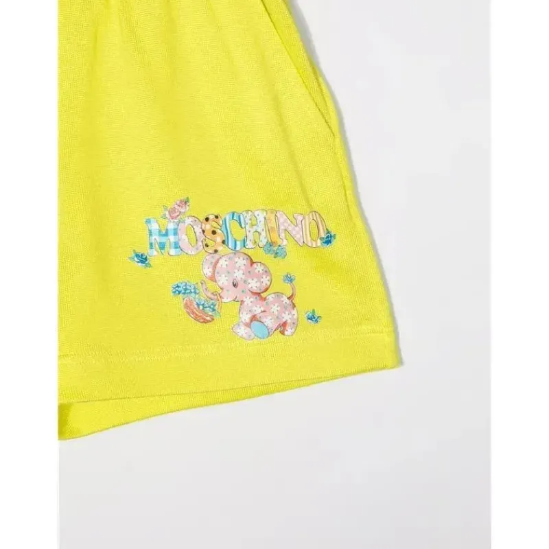 Moschino Baby Shorts, Jeans & Pants*Baby - Girl Shorts With Small Elephant Logo, Yellow