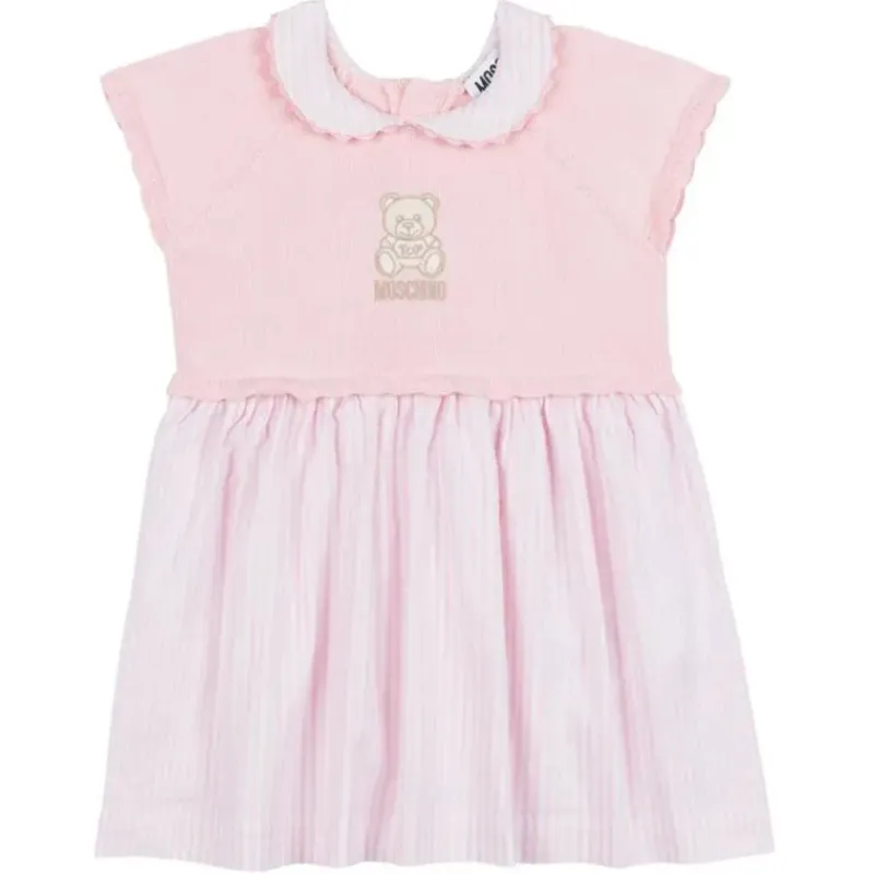 Moschino Dresses|Baby Dresses & Skirts*Baby - Girl Short Sleeve Knit Top Striped Dress, Light Pink