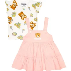Moschino Baby Sets*Baby - Girls Ruffle T-Shirt And Dress Set Bear Born, Sugarrose