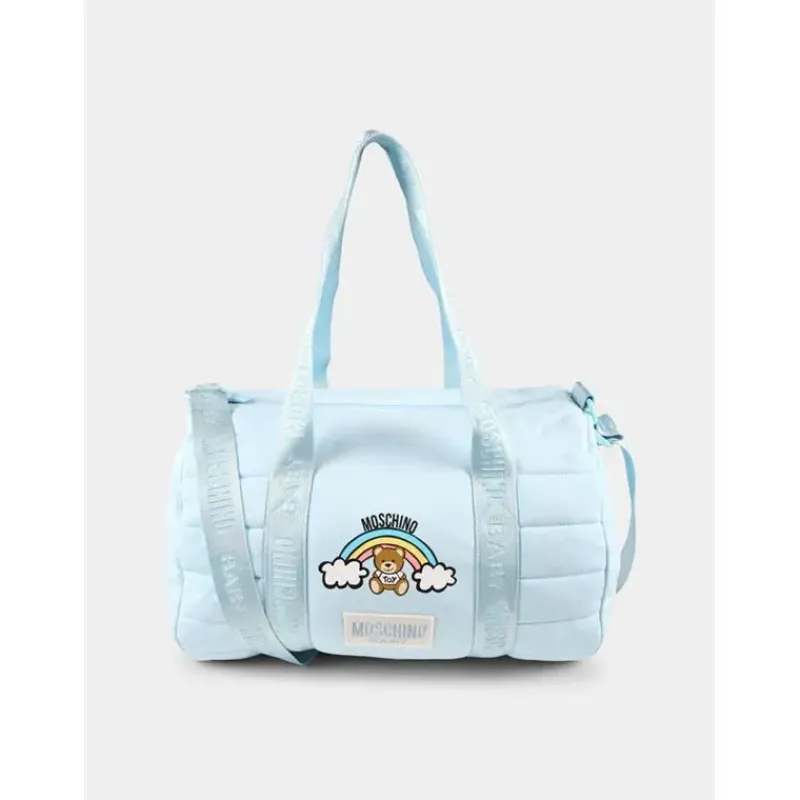 Moschino Convertible Backpacks*Baby - Logo Straps Diaper Bag With Changing Mat, Light Blue