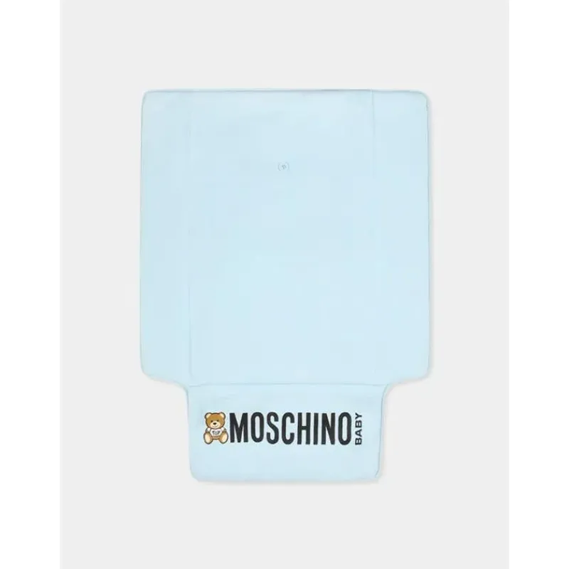 Moschino Convertible Backpacks*Baby - Logo Straps Diaper Bag With Changing Mat, Light Blue