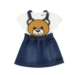Moschino Dresses|Baby Dresses & Skirts*Baby - Short Sleeve Tee And Bear Overall Skirt Denim
