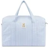 Moschino Convertible Backpacks*Baby - Striped Diaper Bag With Bear Patch Changing Mat Light Blue
