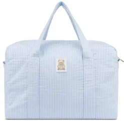 Moschino Convertible Backpacks*Baby - Striped Diaper Bag With Bear Patch Changing Mat Light Blue