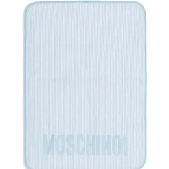 Moschino Convertible Backpacks*Baby - Striped Diaper Bag With Bear Patch Changing Mat Light Blue