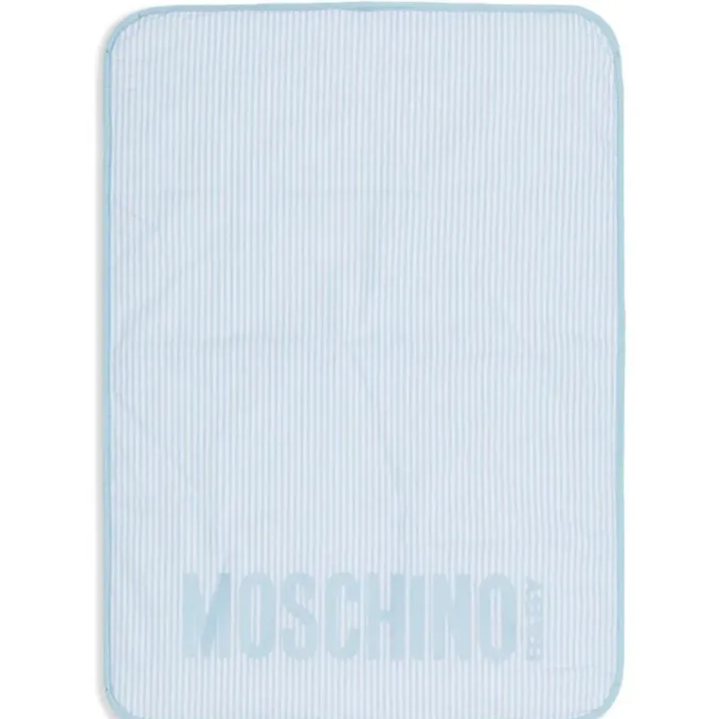 Moschino Convertible Backpacks*Baby - Striped Diaper Bag With Bear Patch Changing Mat Light Blue