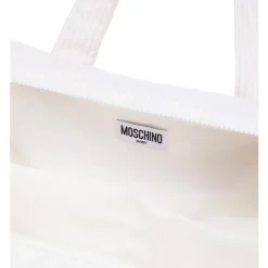 Moschino Convertible Backpacks*Baby - Striped Diaper Bag With Bear Patch Changing Mat Beige