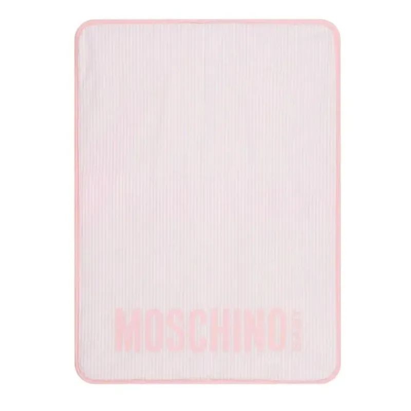 Moschino Convertible Backpacks*Baby - Striped Diaper Bag With Bear Patch Changing Mat Light Pink