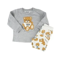 Moschino Baby Sets*Baby - T-Shirt With Pants Set With Bear Print, Grey