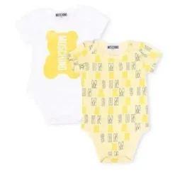 Moschino Baby Onesies & Bodysuits*Baby - Unisex Jersey Bodysuit Gift Set With All Over, Gold Toy