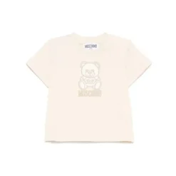 Moschino Baby Tops*Baby - Unisex Short Sleeve Toned Tee With Bear Print, Beige