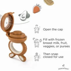 Moss u0026 Fawn Frozen|Food Feeder*Moss & Fawn - Forage Feeder, Soothing Silicone Frozen Baby Food Teething Toy, Foliage