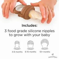 Moss u0026 Fawn Frozen|Food Feeder*Moss & Fawn - Forage Feeder, Soothing Silicone Frozen Baby Food Teething Toy, Foliage