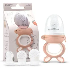 Moss u0026 Fawn Frozen|Food Feeder*Moss & Fawn - Forage Feeder, Soothing Silicone Frozen Baby Food Teething Toy, Bloom