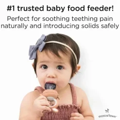 Moss u0026 Fawn Frozen|Food Feeder*Moss & Fawn - Forage Feeder, Soothing Silicone Frozen Baby Food Teething Toy, Bloom