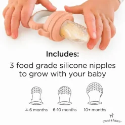 Moss u0026 Fawn Frozen|Food Feeder*Moss & Fawn - Forage Feeder, Soothing Silicone Frozen Baby Food Teething Toy, Bloom