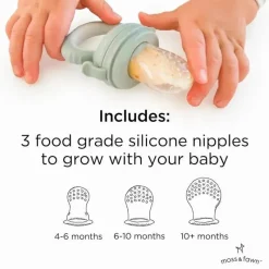 Moss u0026 Fawn Frozen|Food Feeder*Moss & Fawn - Forage Feeder, Soothing Silicone Frozen Baby Food Teething Toy, Fern