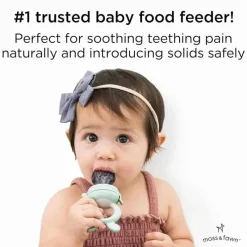 Moss u0026 Fawn Frozen|Food Feeder*Moss & Fawn - Forage Feeder, Soothing Silicone Frozen Baby Food Teething Toy, Fern