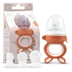 Moss u0026 Fawn Frozen|Food Feeder*Moss & Fawn - Forage Feeder, Soothing Silicone Frozen Baby Food Teething Toy, Terracotta