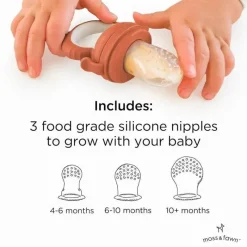 Moss u0026 Fawn Frozen|Food Feeder*Moss & Fawn - Forage Feeder, Soothing Silicone Frozen Baby Food Teething Toy, Terracotta