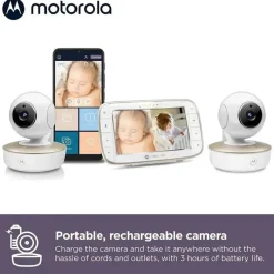 Motorola Wi-Fi Monitors*- 2 Cameras Wifi Baby Monitor with Crib Mount