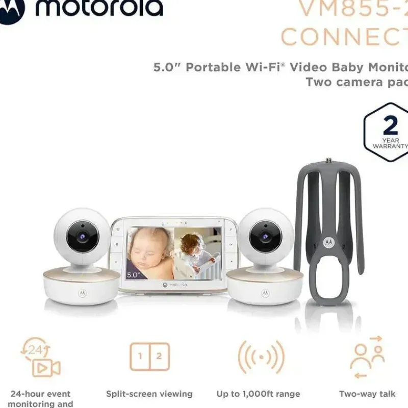 Motorola Wi-Fi Monitors*- 2 Cameras Wifi Baby Monitor with Crib Mount