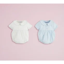Mud Pie Baby One-Pieces*- Baby Blue Poplin Bubble