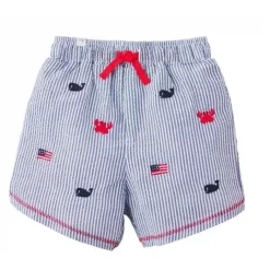 Mud Pie Baby Swimming Clothes*- Baby Boy Sail Seersucker Swim Trunks