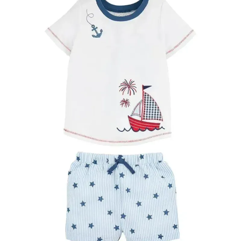 Mud Pie Baby Sets*- Baby Boy Sailboat Short Set