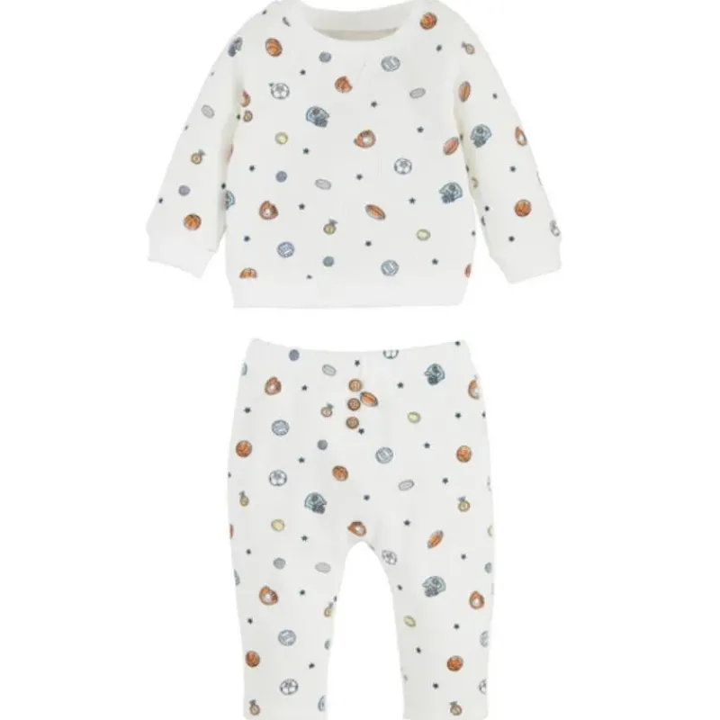 Mud Pie Baby Sets*- Baby Boy Sports Print Two-Piece Set