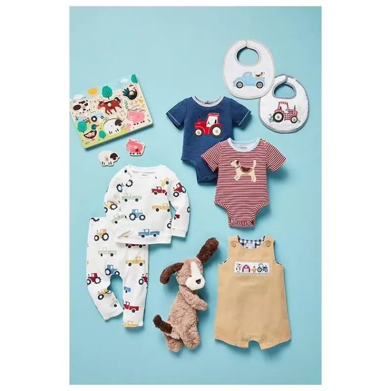 Mud Pie Baby Onesies & Bodysuits*- Baby Boys Tractor Farm Crawler, 3/6M
