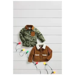 Mud Pie Baby Coats, Sweaters & Jackets*- Baby Brown Cord Sherpa Jacket
