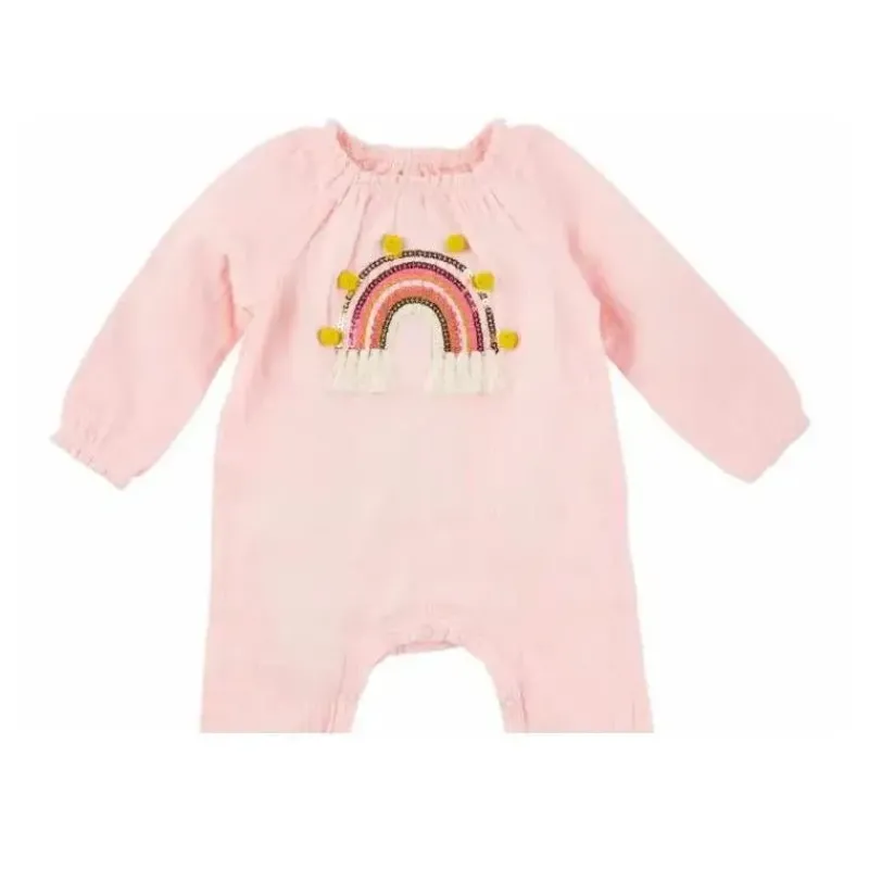 Mud Pie Baby One-Pieces*- Baby Girl Applique Bodysuit, Rainbow