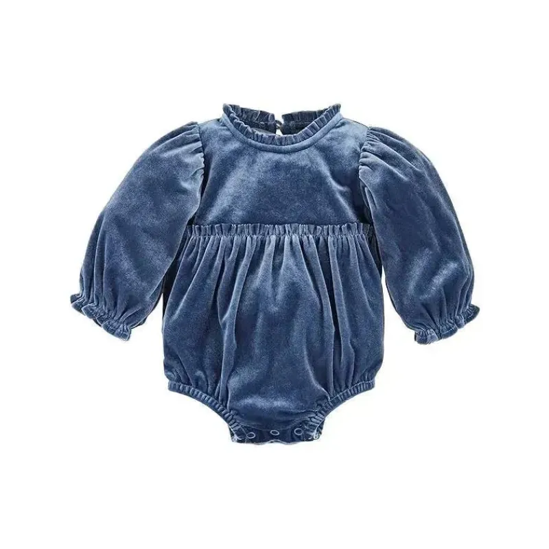 Mud Pie Baby One-Pieces*- Baby Girl Blue Velvet Bubble