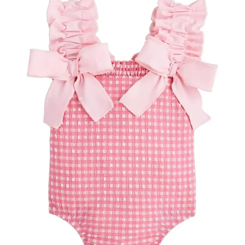 Mud Pie Baby Swimming Clothes*- Baby Girl Children's Pink Crinkle Check