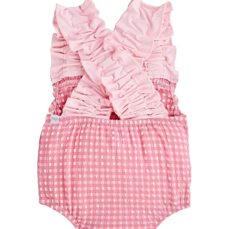 Mud Pie Baby Swimming Clothes*- Baby Girl Children's Pink Crinkle Check