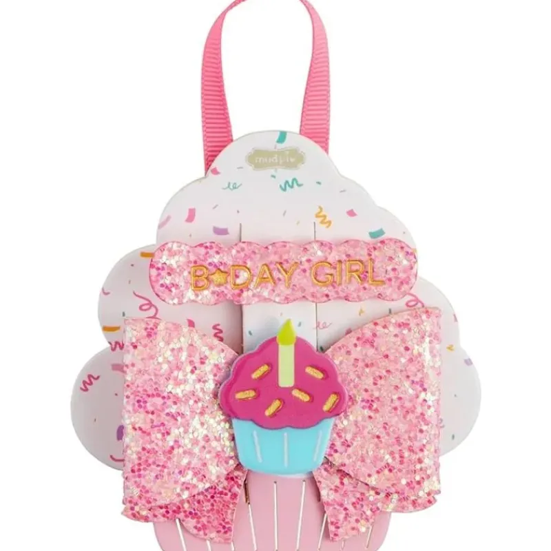 Mud Pie Baby Hair Accessories*- Baby Girl Cupcake Birthday Hair Clips