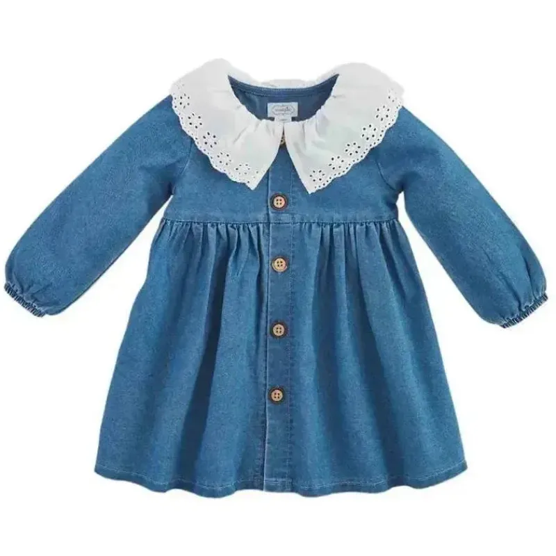 Mud Pie Dresses|Baby Dresses & Skirts*- Baby Girl Eyelet Collar Denim Dress