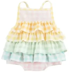 Mud Pie Baby Swimming Clothes*- Baby Girl Gingham Ruffle Swimsuit