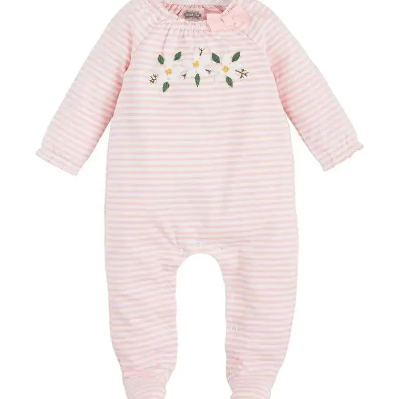 Mud Pie Baby Sleepwear*- Baby Girl Magnolia Applique Sleeper