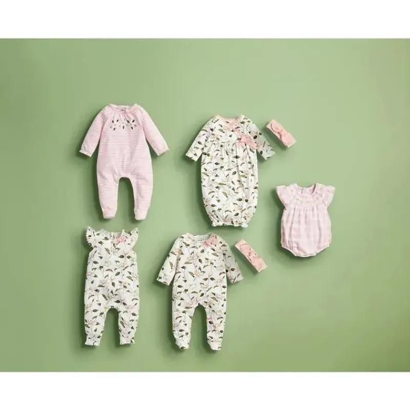 Mud Pie Baby Sleepwear*- Baby Girl Magnolia Applique Sleeper